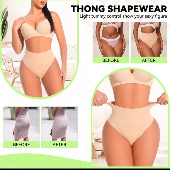 Anygirl Tummy Control Thong Shapewear for Women Tummy Control Seamless Shaping - Picture 4 of 5